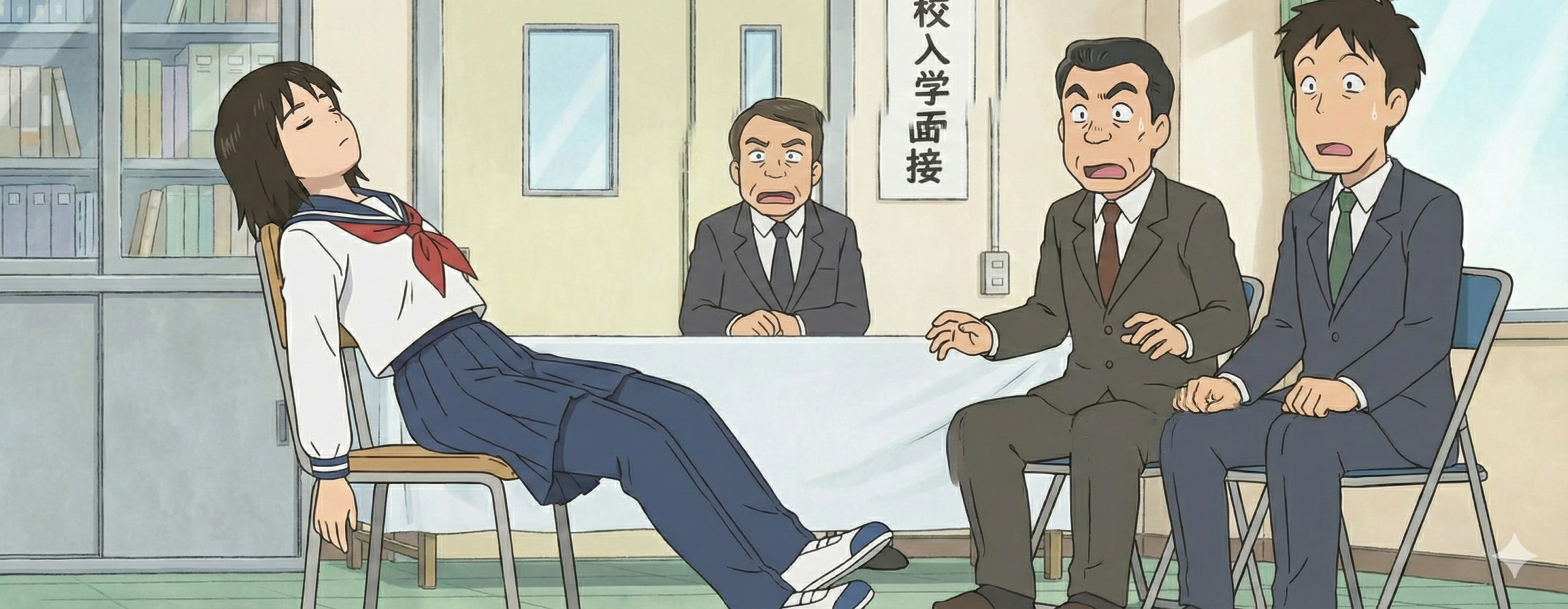 高校入試でこんな座り方はNG